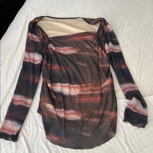 Elegant Multicolor Sheer Women's Top